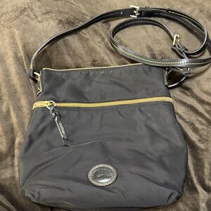 Dooney & Bourke Black Crossbody Bag with Gold Accents